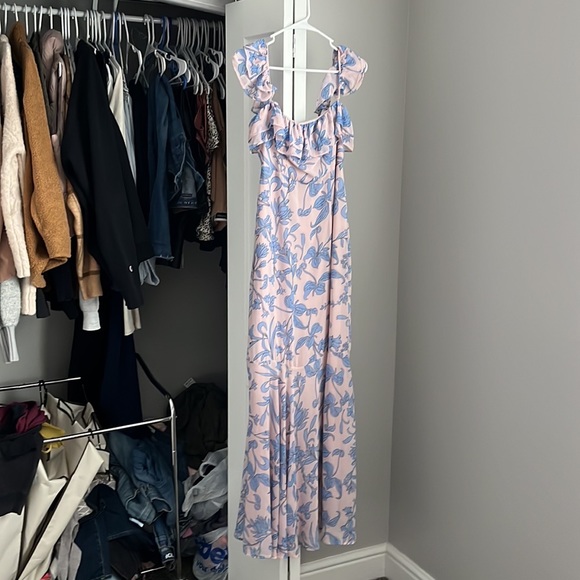 Lulu’s Adelaide Pink & Blue Floral Maxi Dress, worn once - Picture 2 of 11